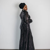 Malika Draped Top Sequin Gown