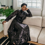 Malika Draped Top Sequin Gown