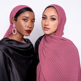 Pleated Chiffon Scarf in Muave