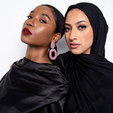 Plisse Chiffon Scarf in Black