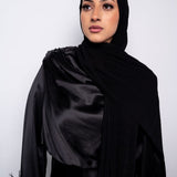 Plisse Jersey Scarf in Black