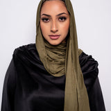 Premium Jersey Scarf in Olive