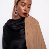 Pleated Chiffon Scarf in Sand