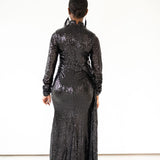 Malika Draped Top Sequin Gown