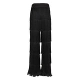 Hiza Fringe Pants in Black