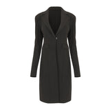 Amaya Power Suit Long Blazer in Black