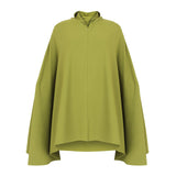 Tiwa Cape Top and Plisse Skirt Set in Olive Green