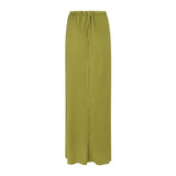 Tiwa Cape Top and Plisse Skirt Set in Olive Green