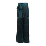 Hiza Fringe Pants in Teal