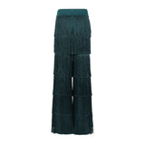 Hiza Fringe Pants in Teal
