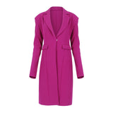 Amaya Power Suit Long Blazer Berry