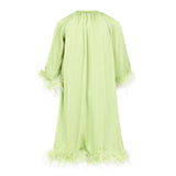 Layla Feather Sleeve Maxi Dress for Young Girls Sage Green