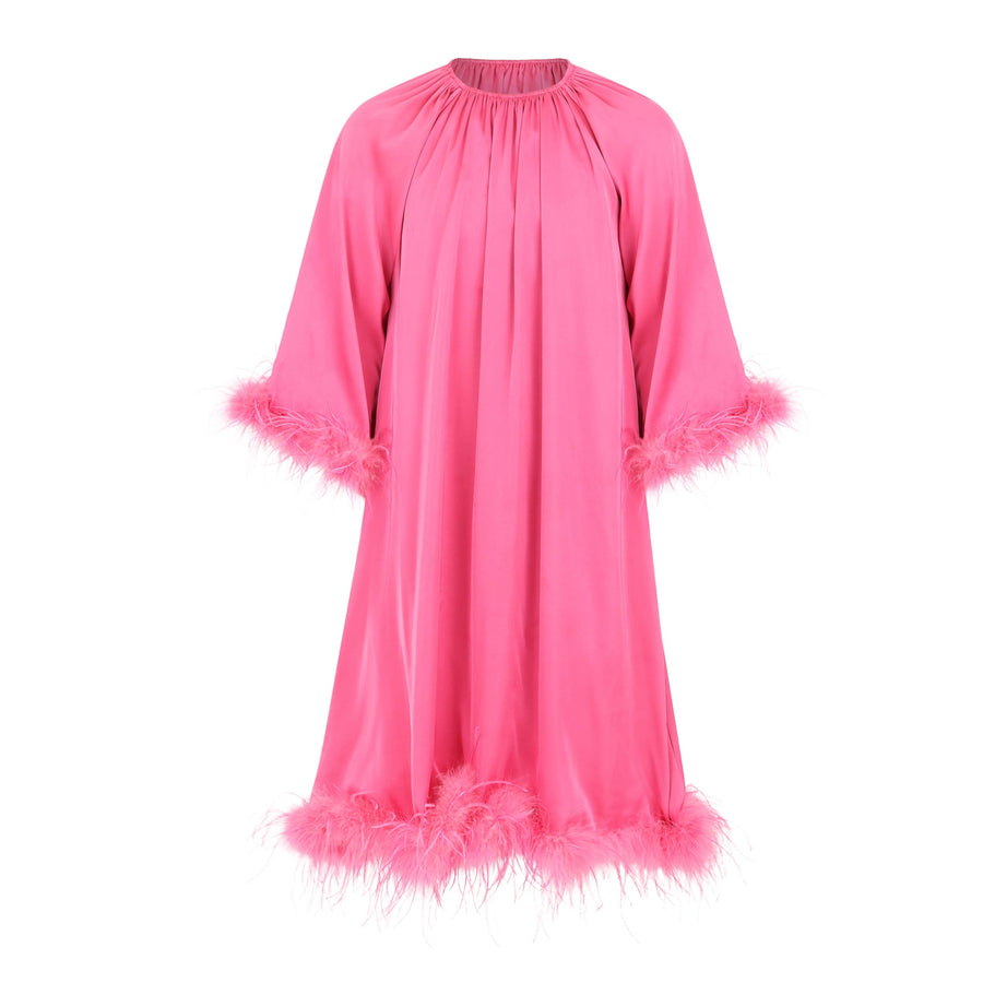 Layla Feather Sleeve Maxi Dress for Young Girls