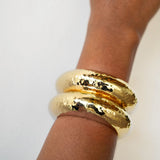 Hala Hammered Bangle Gold (Set of 2)
