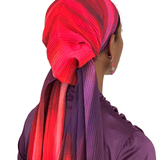 Iris Printed Plisse Chiffon Scarf