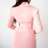 Charli Exaggerated Collar Long Sleeve Top in Baby Pink