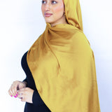 Satin Scarf in Golden Mustard