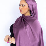 Crinkle Satin Scarf in Amethyst