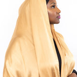 Crinkle Satin Scarf in Gold