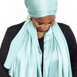 Crinkle Satin Scarf in Mint