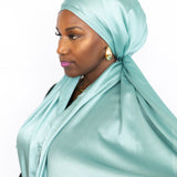 Crinkle Satin Scarf in Mint