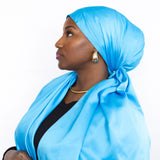 Satin Scarf in Bahama Blue