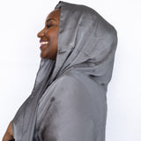 Crinkle Satin Scarf in Stone