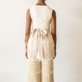 Hiza Fringe Pants in Cream
