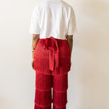 Hiza Fringe Pants in Red