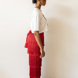 Hiza Fringe Pants in Red