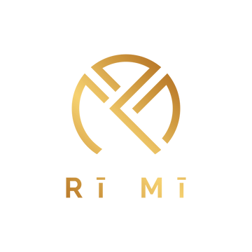 Ri Mi logo. It is a gold color with a circular symbol with the words Ri Mi below. 