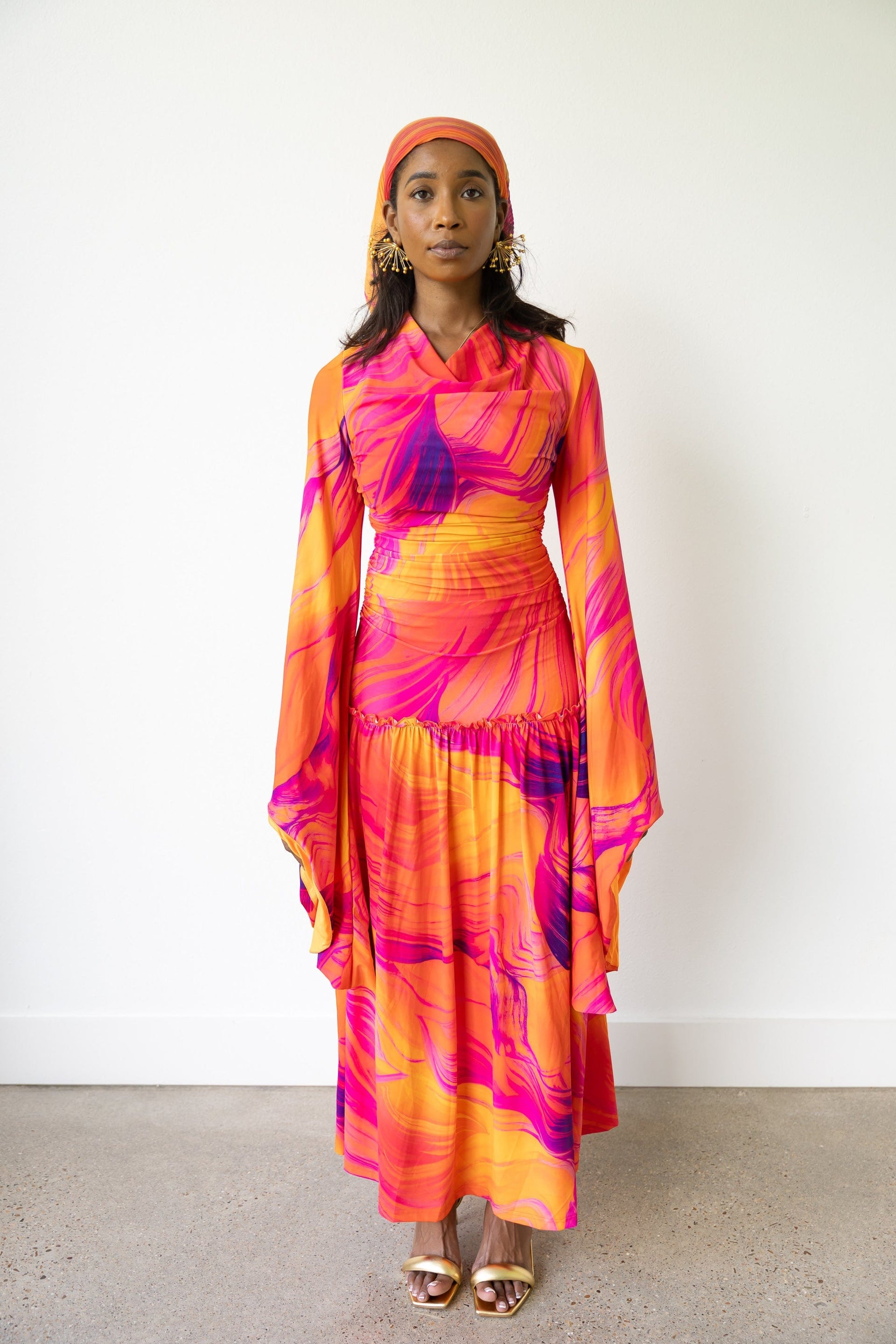 Sunset Maxi Dress with Long Flowy Sleeves – RI MI