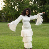 Simi Raffia Tiered Skirt