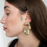 Rippled Hoop Statement Earrings
