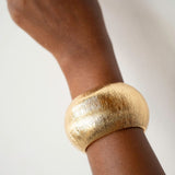 Lana Textured Exaggerated Bangle Gold