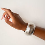 Lana Textured Exaggerated Bangle Silver