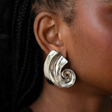 Lia Abstract Earrings Silver