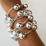 Nila Silver Bead Bracelet Stack (Set of 6)