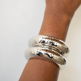 Hala Hammered Bangle Silver (Set of 2)
