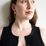 Oversized Gold Safety Pin Statement Earrings