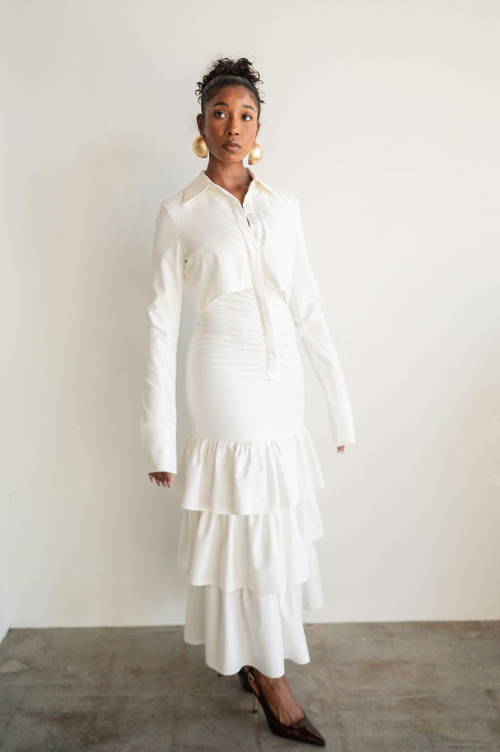 The Perfect White Long Sleeve Maxi Shirt Dress – RI MI