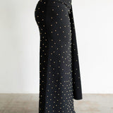 The Perfect No-Slit High Waist Maxi Skirt in Black with Gold Beads