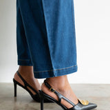 Goldie Slingback Pumps in Black and Gold