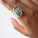 Zubie Gemstone Ring in Sea Blue