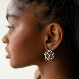Dina Knot Earrings Silver