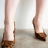 Nimr Belt Slingback Pumps in Leopard