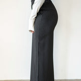 Ade Long Maxi Skirt in Black Pinstripe