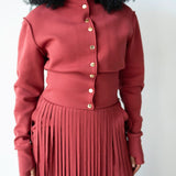 Stacy High Neck Long Sleeve Track Jacket in Red