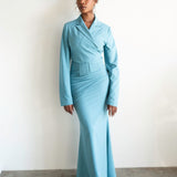 Maida High Waisted Corset Pleated Maxi Skirt