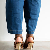 Nimr Belt Slingback Pumps in Leopard